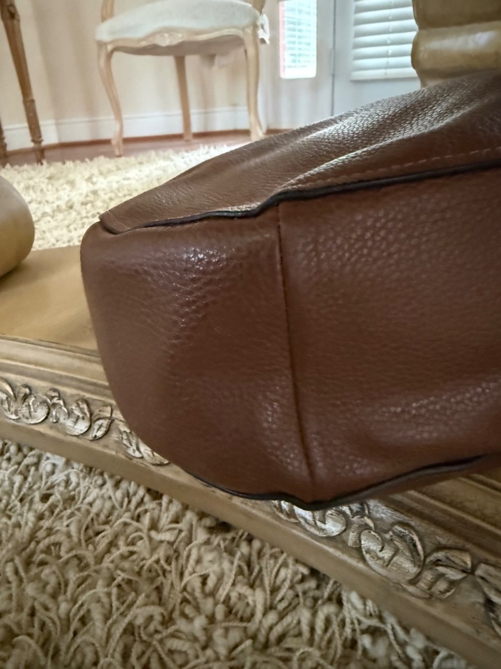 Coach Elle Slouchy Hobo Saddle Bag Brown Pebbled Leather Gold Hardware F31399 - Picture 7 of 15